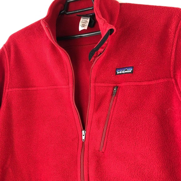 Patagonia Simple Synchilla Fleece Jacket Full Zip Red Men's Size Large - Picture 4 of 11
